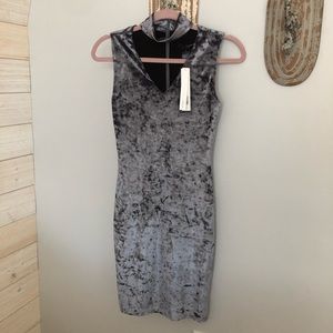 Gray velvet dress